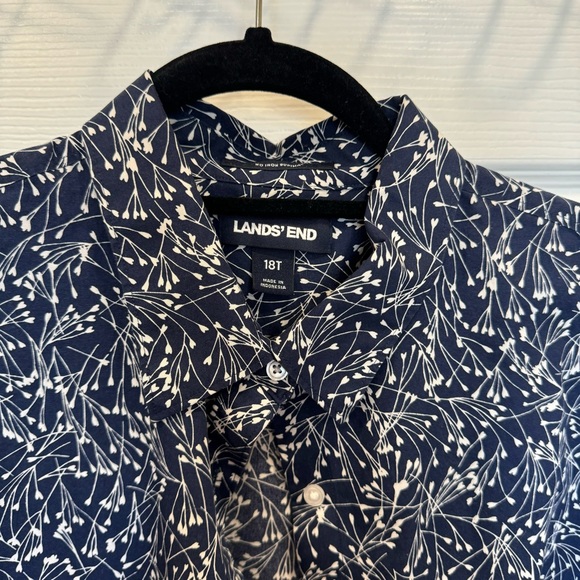 Lands End floral button down 18 TALL - Picture 3 of 4